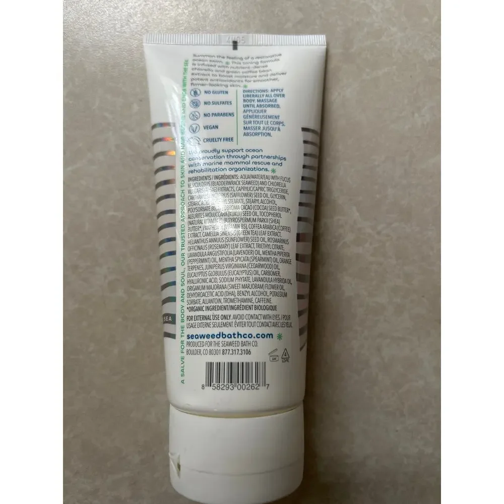 New Seaweed Bath Co. Firming Body Cream Chlorella Green Coffee Rosemary Mint 6oz